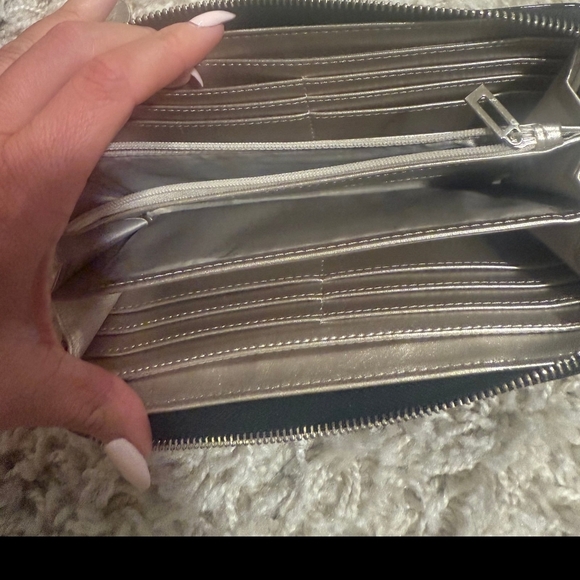 GUESS Animal Print Tote and Wallet - Purple and Black - Picture 3 of 3